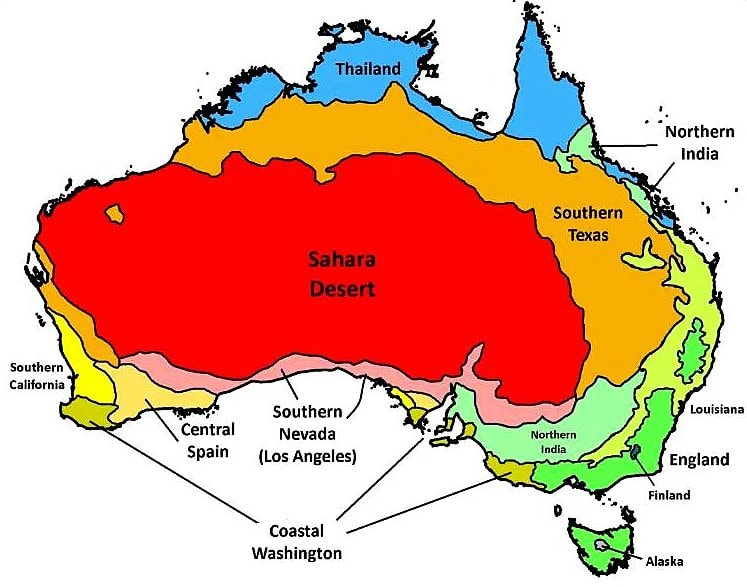 Australia climate zones vs the world