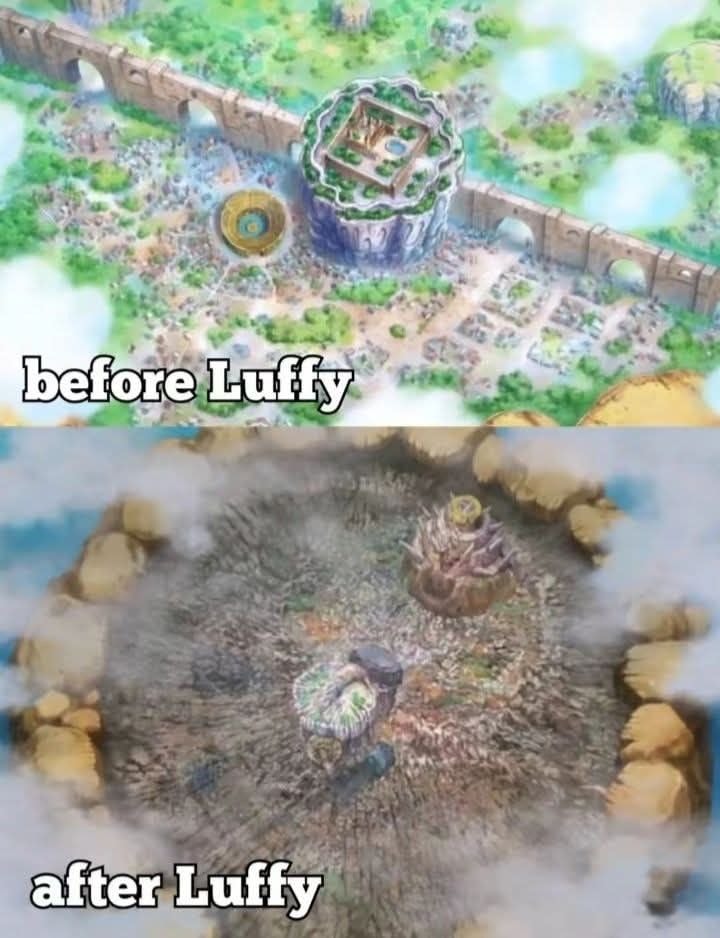 Luffy before and after landscape edit Luffy before and after landscape edit