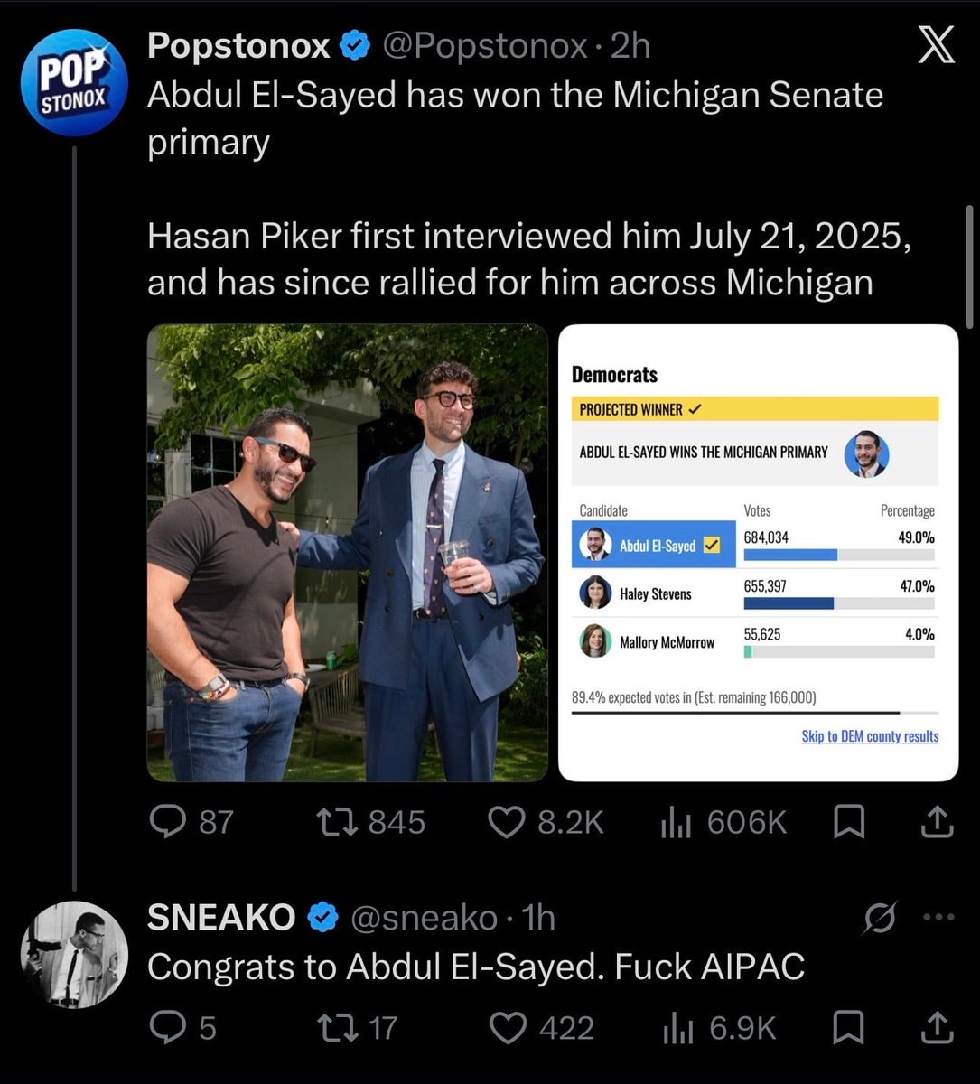 Sneako on Abdul El-Sayed primary win (photo 2 of 2)