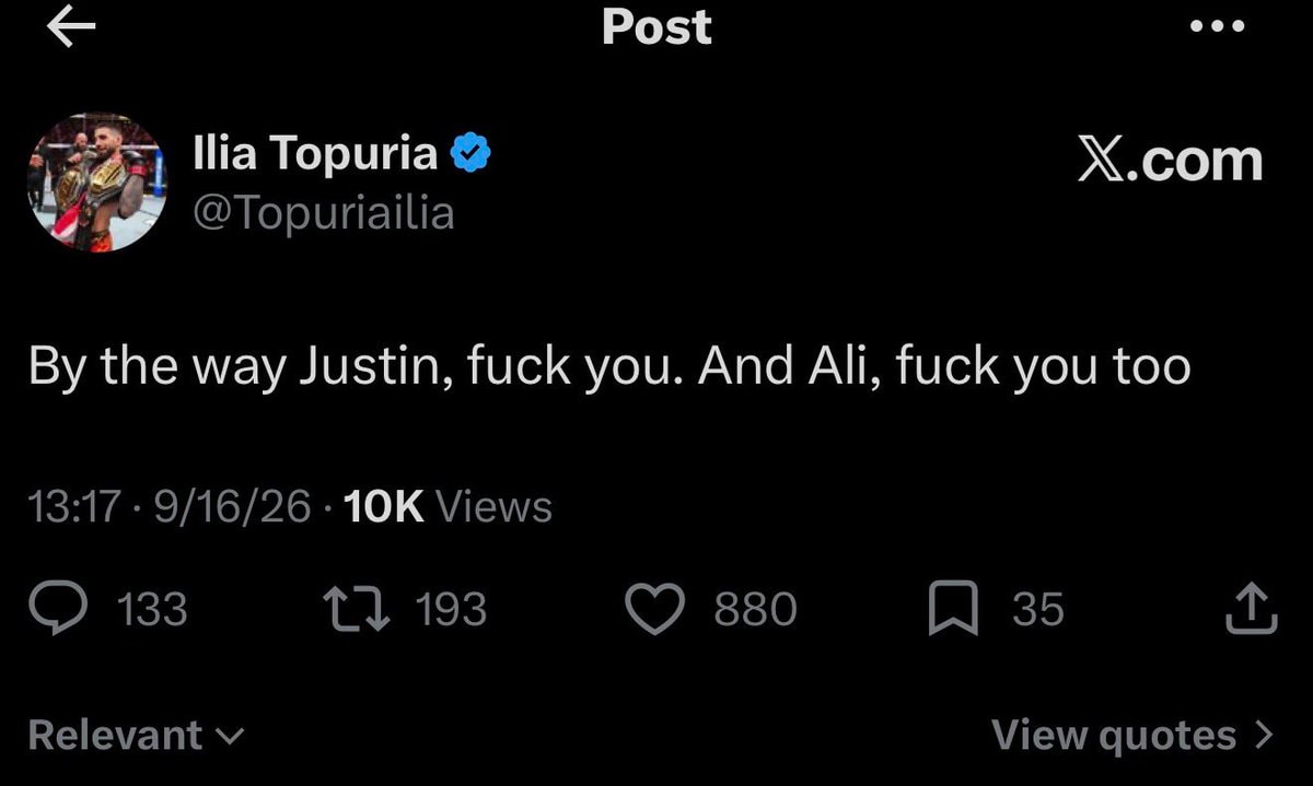 Ilia Topuria message