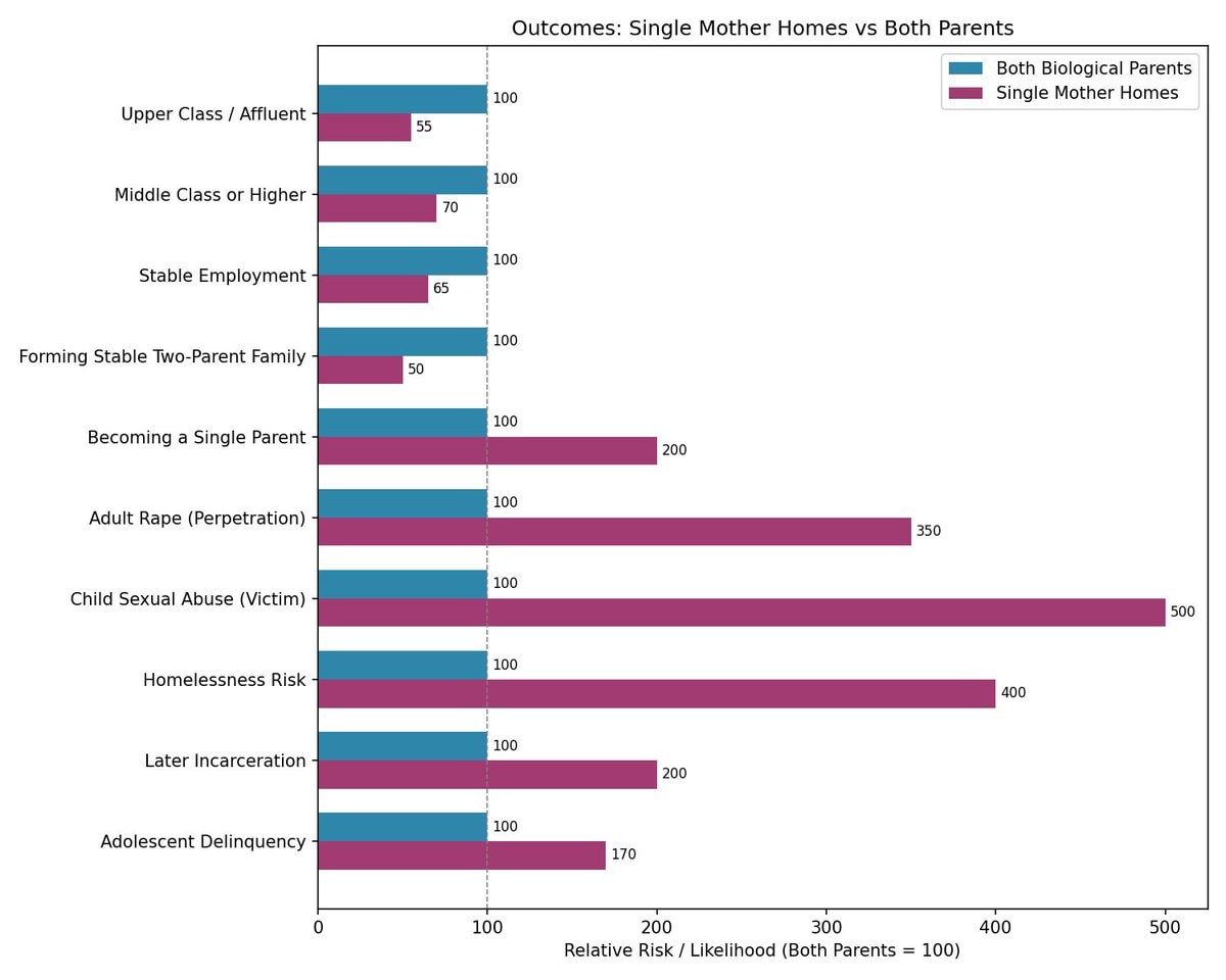 single mother home outcomes chart single mother home outcomes chart