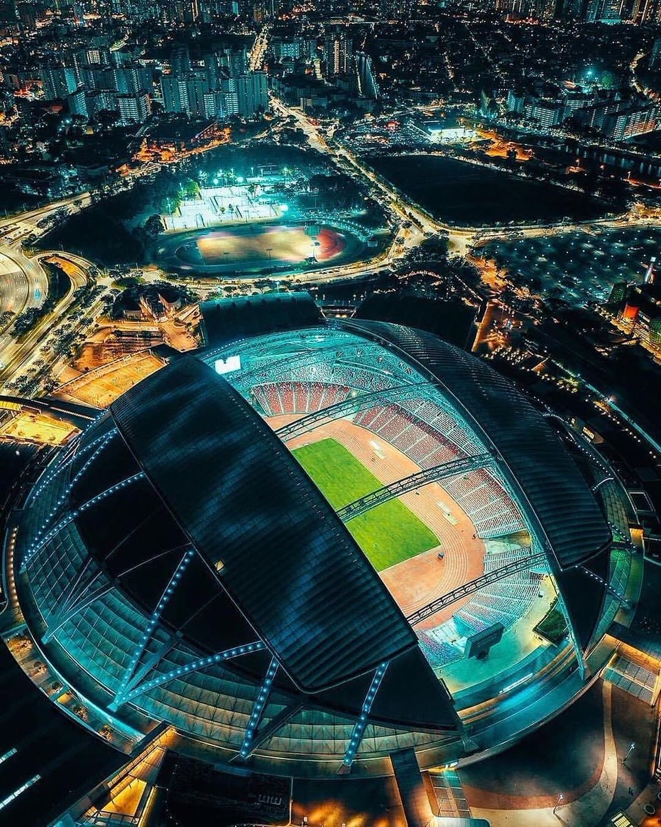 Singapore National Stadium night view