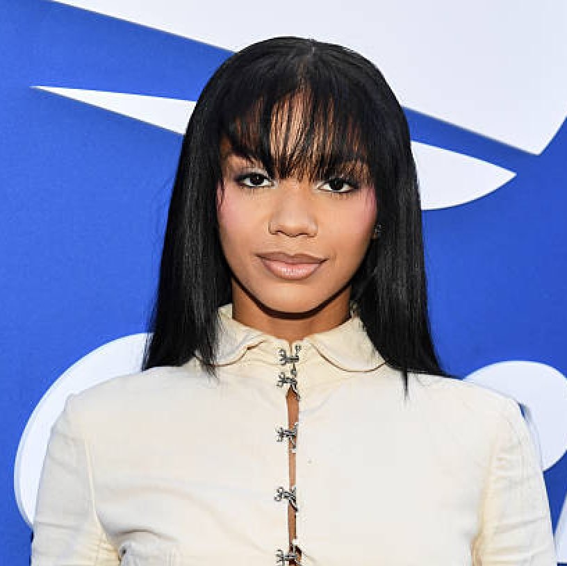 young woman with bangs