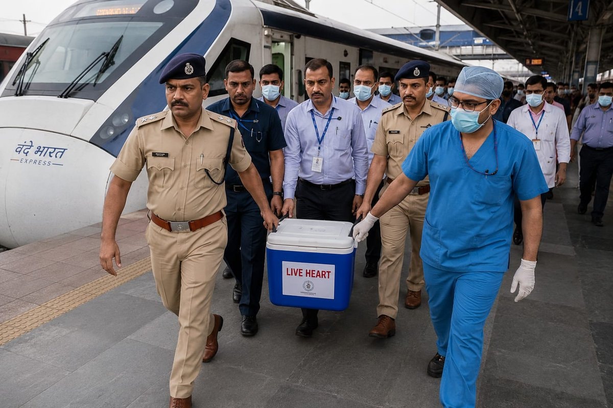 Vande Bharat Express live heart transport (photo 1 of 2)