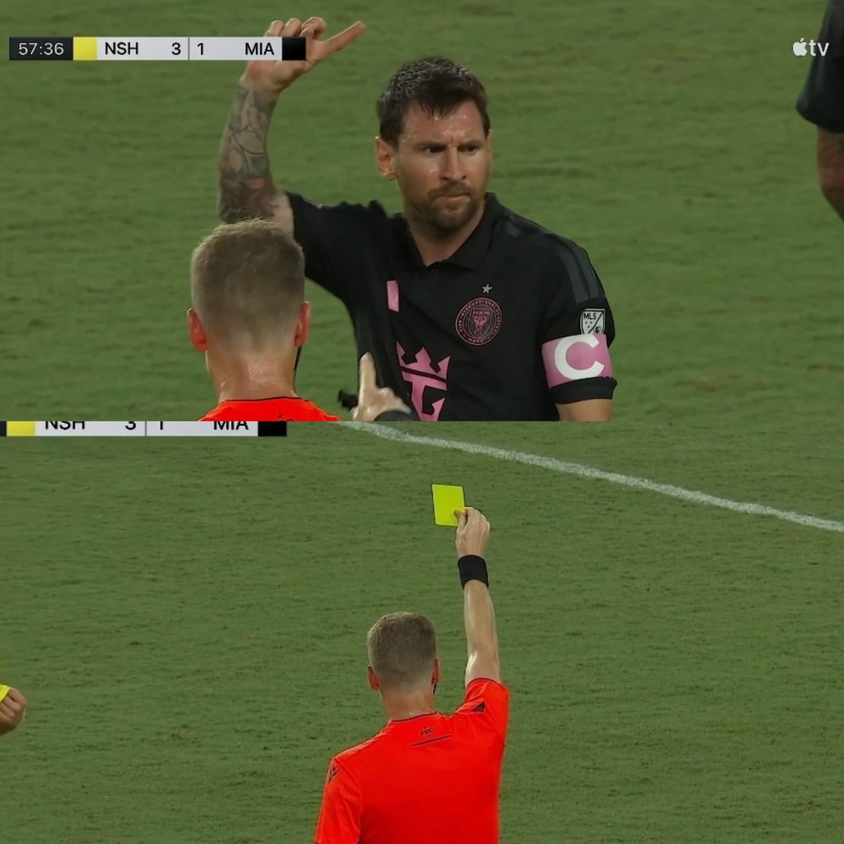 Messi gets yellow card after asking to cancel Nashville goal