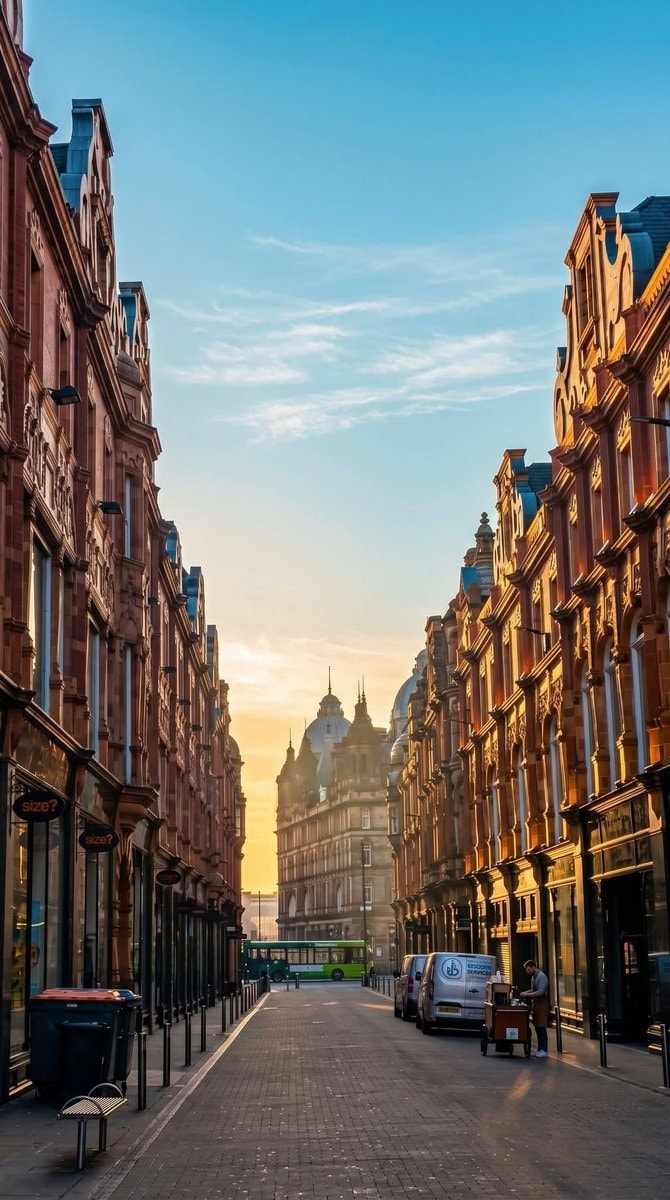 Leeds, England golden hour
