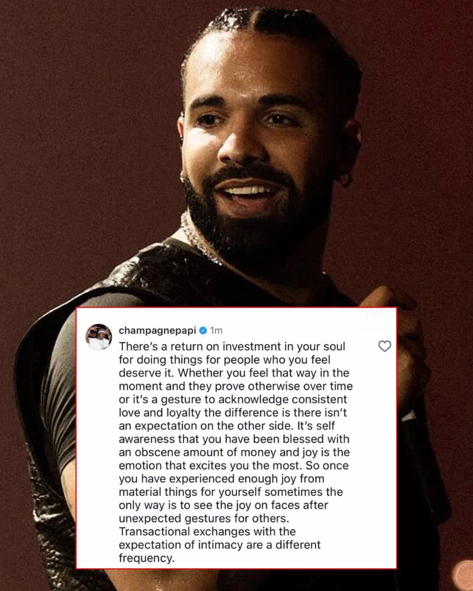 Drake addresses spending criticism