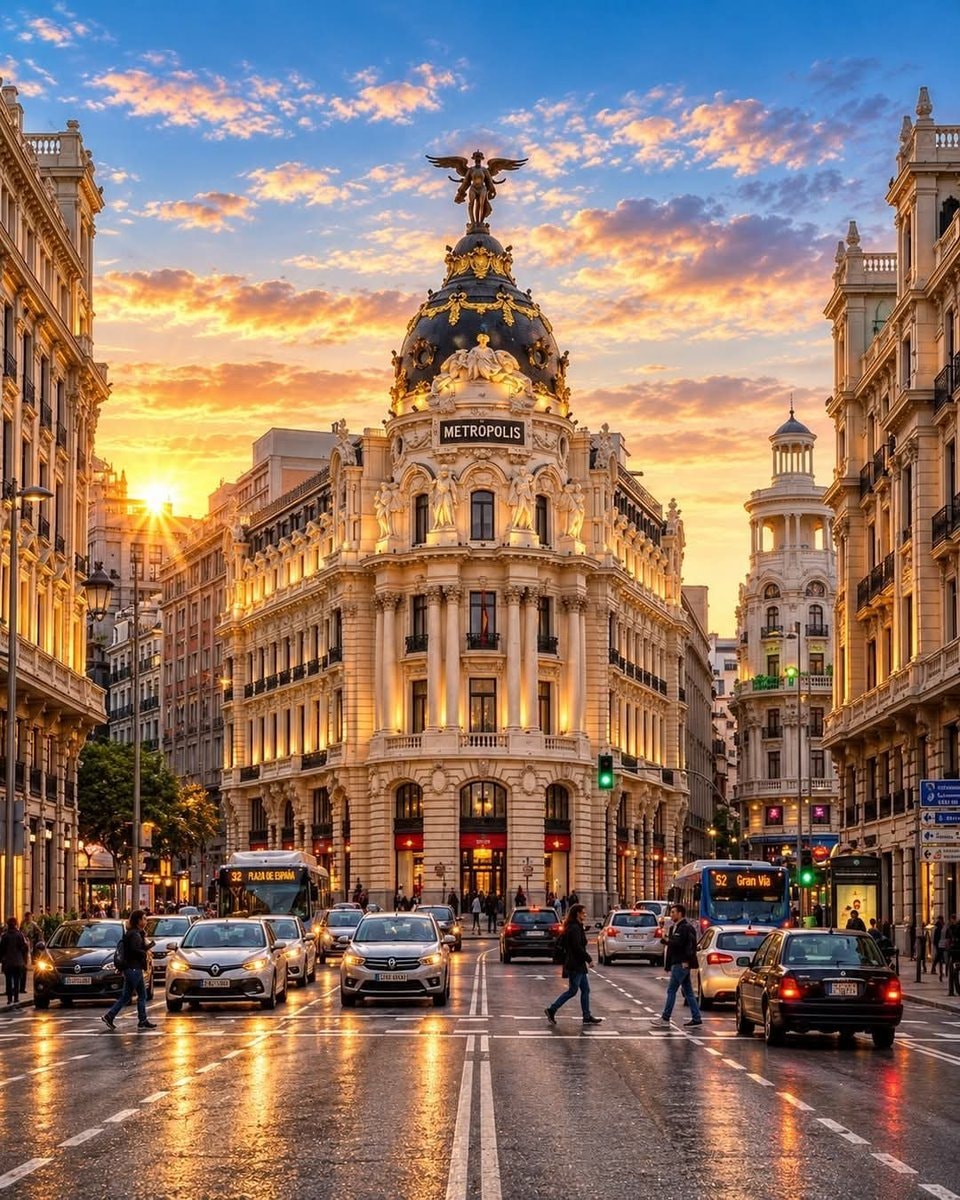 Madrid Metropolis at sunset 🇪🇸