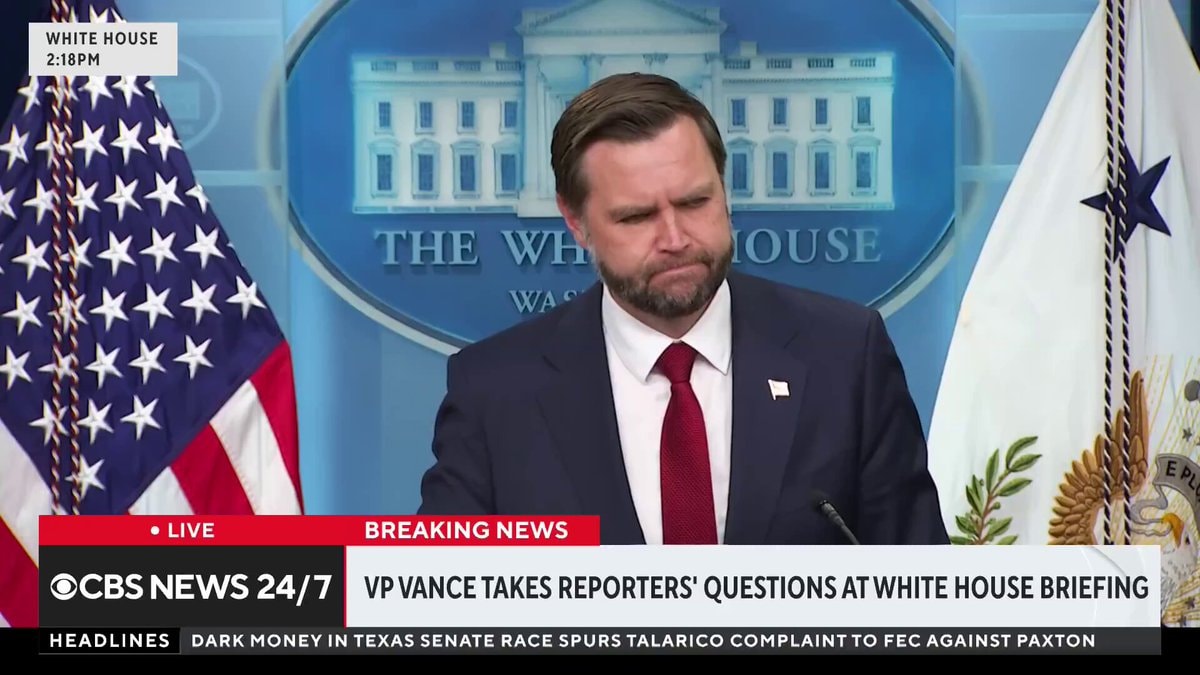 JD Vance White House briefing Iran