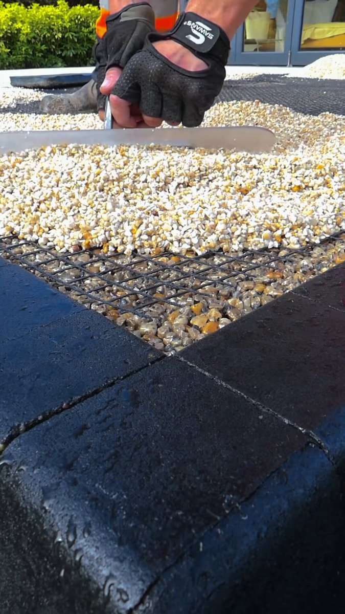 resin-bound gravel laid and smoothed