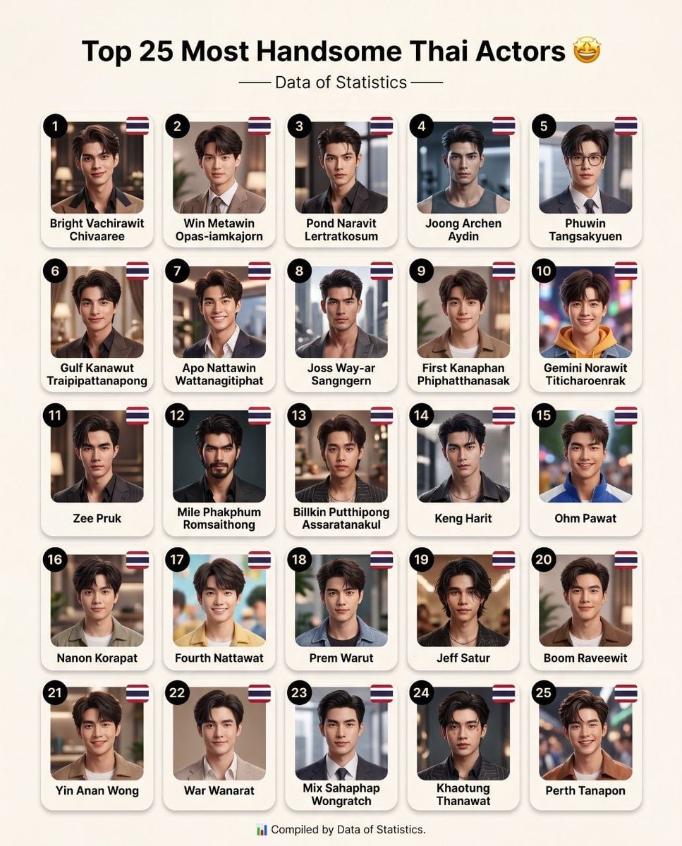 Top 25 Most Handsome Thai Actors