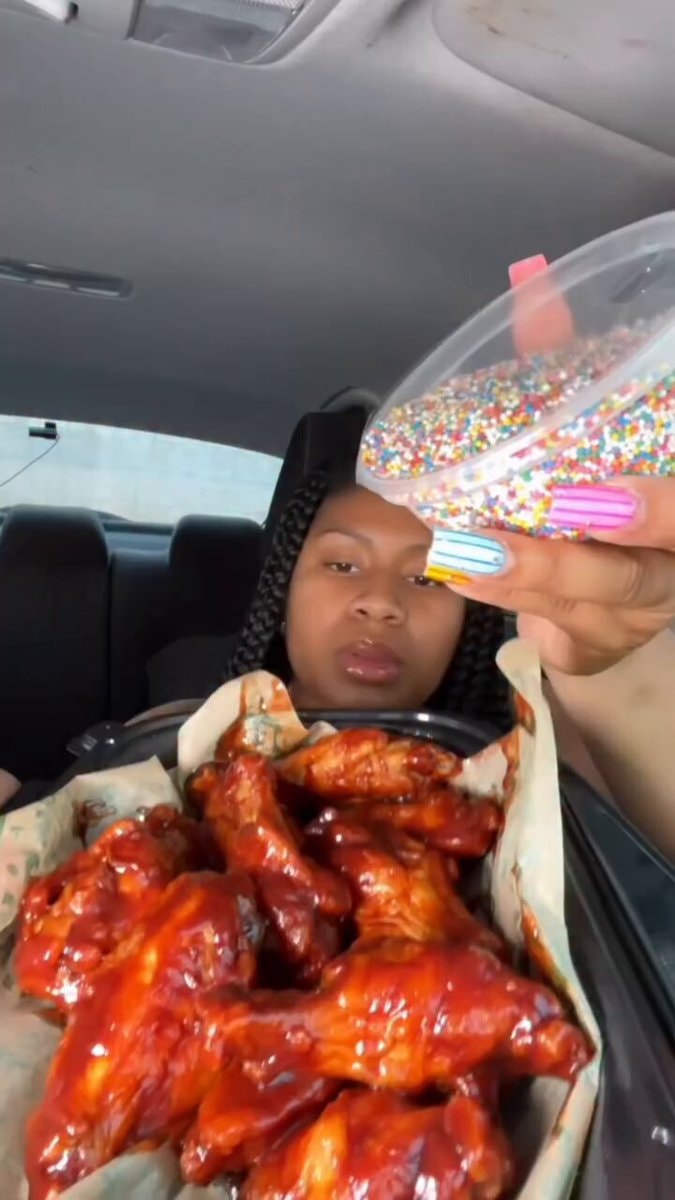 Dot wings with sprinkles