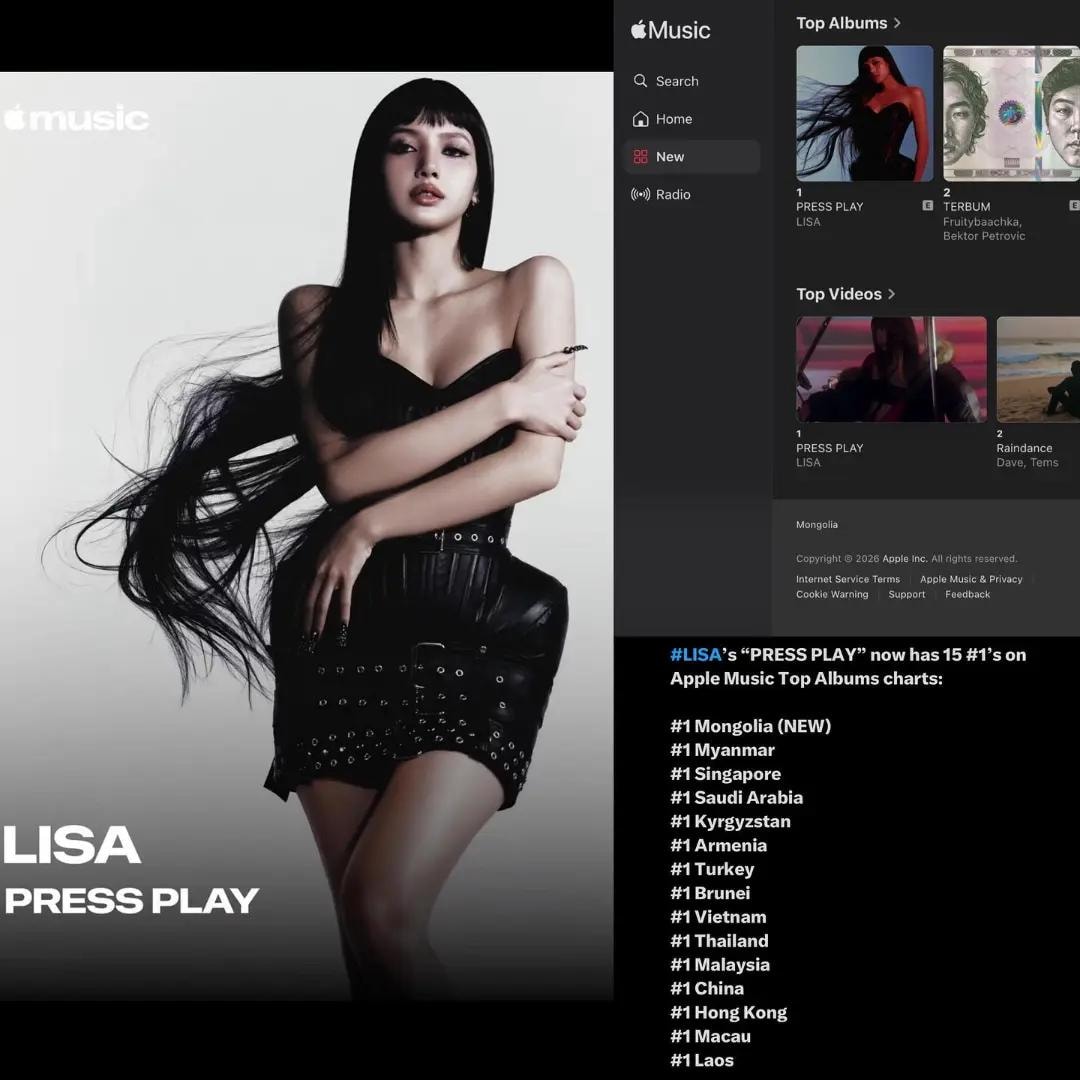 Lisa Press Play 15 number one Apple Music charts (photo 2 of 2) Lisa Press Play 15 number one Apple Music charts (photo 2 of 2)