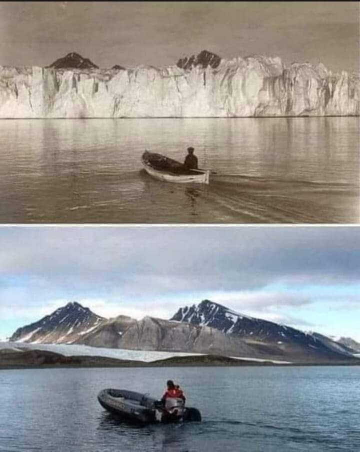 Arctic glacier 105 years apart