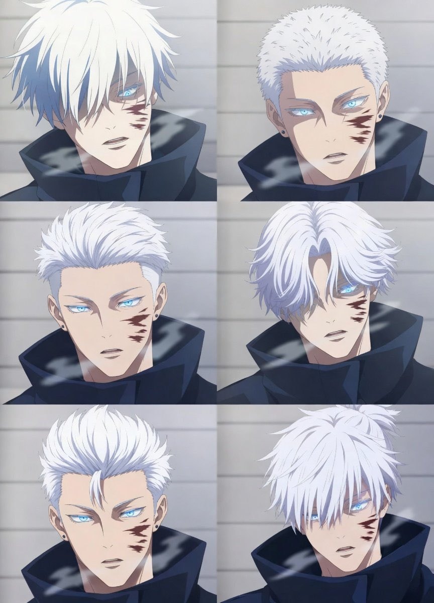 Gojo hairstyle variations