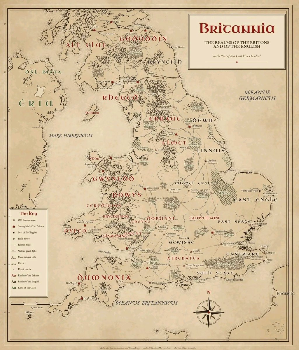 Britain 500 AD map