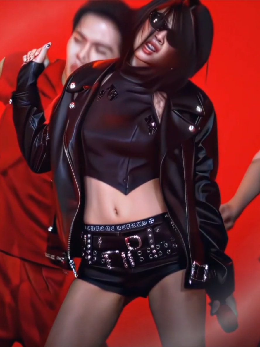Jennie Chrome Hearts leather outfit