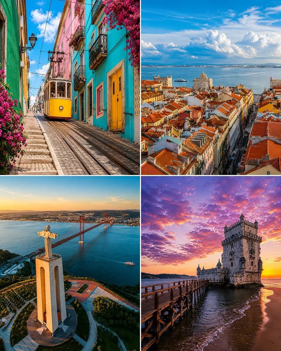Lisbon Portugal scenic collage
