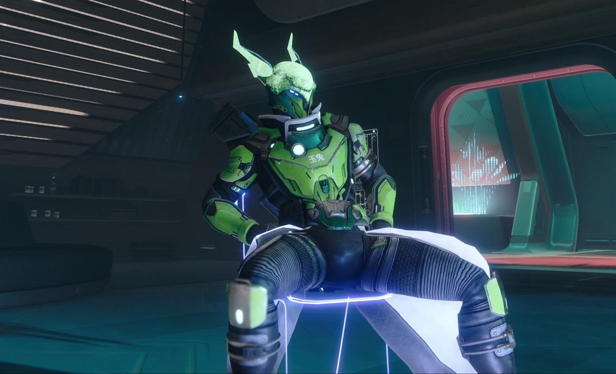 Lime-green armored character design (photo 2 of 3)