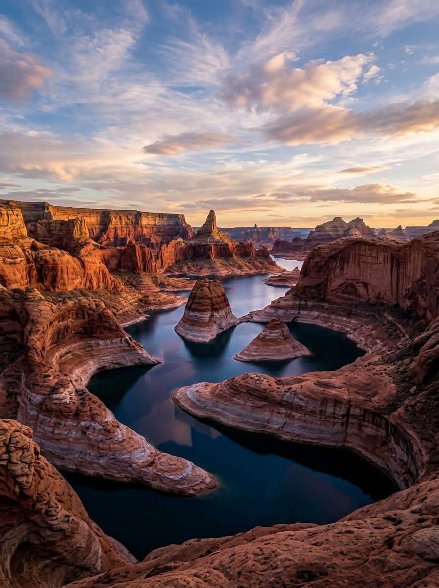 Reflection Canyon Utah sunset