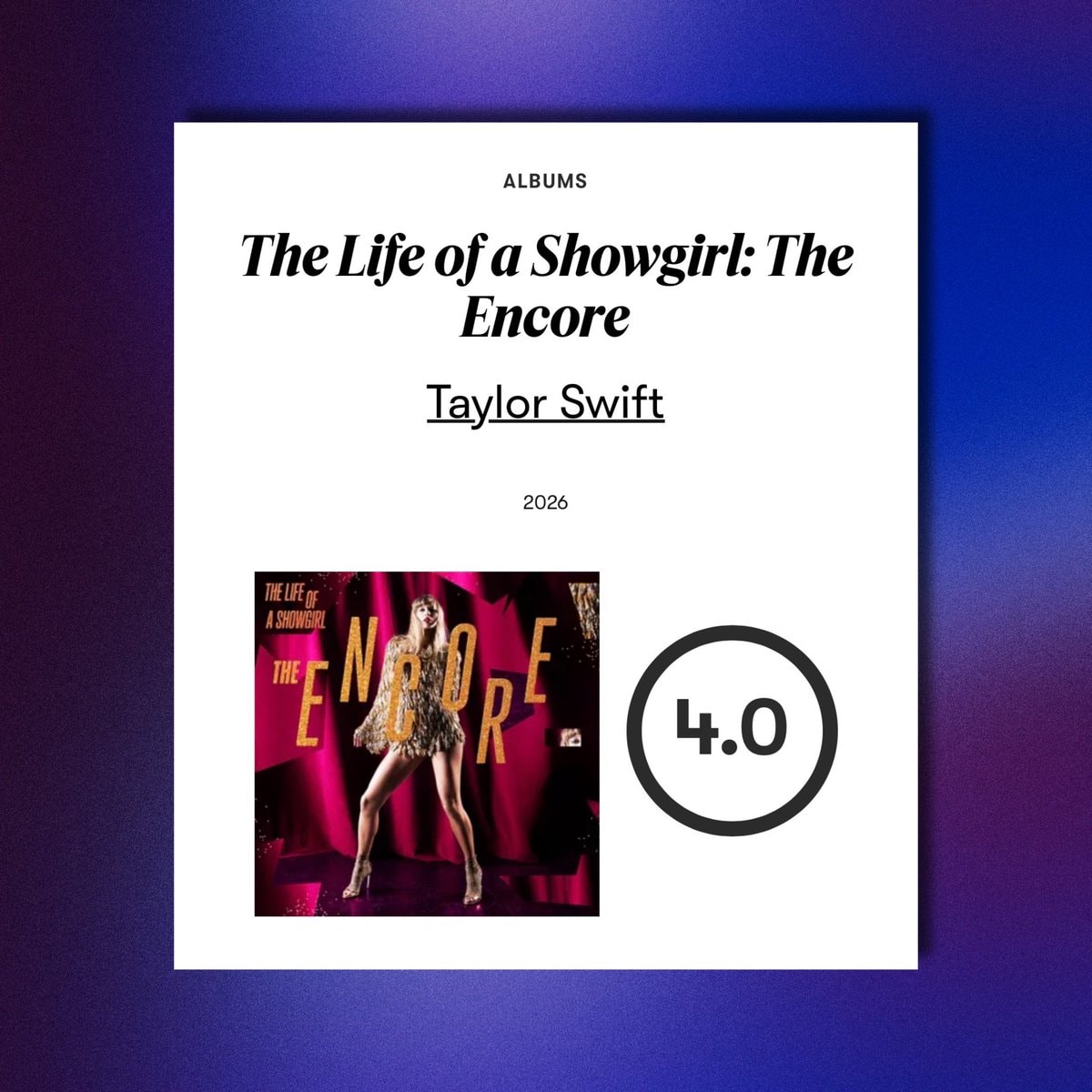 Taylor Swift The Life of a Showgirl (photo 2 of 2)