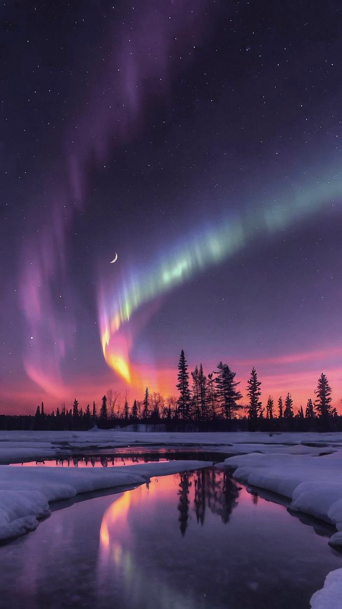 Aurora Borealis Snowy Forest (photo 4 of 4)