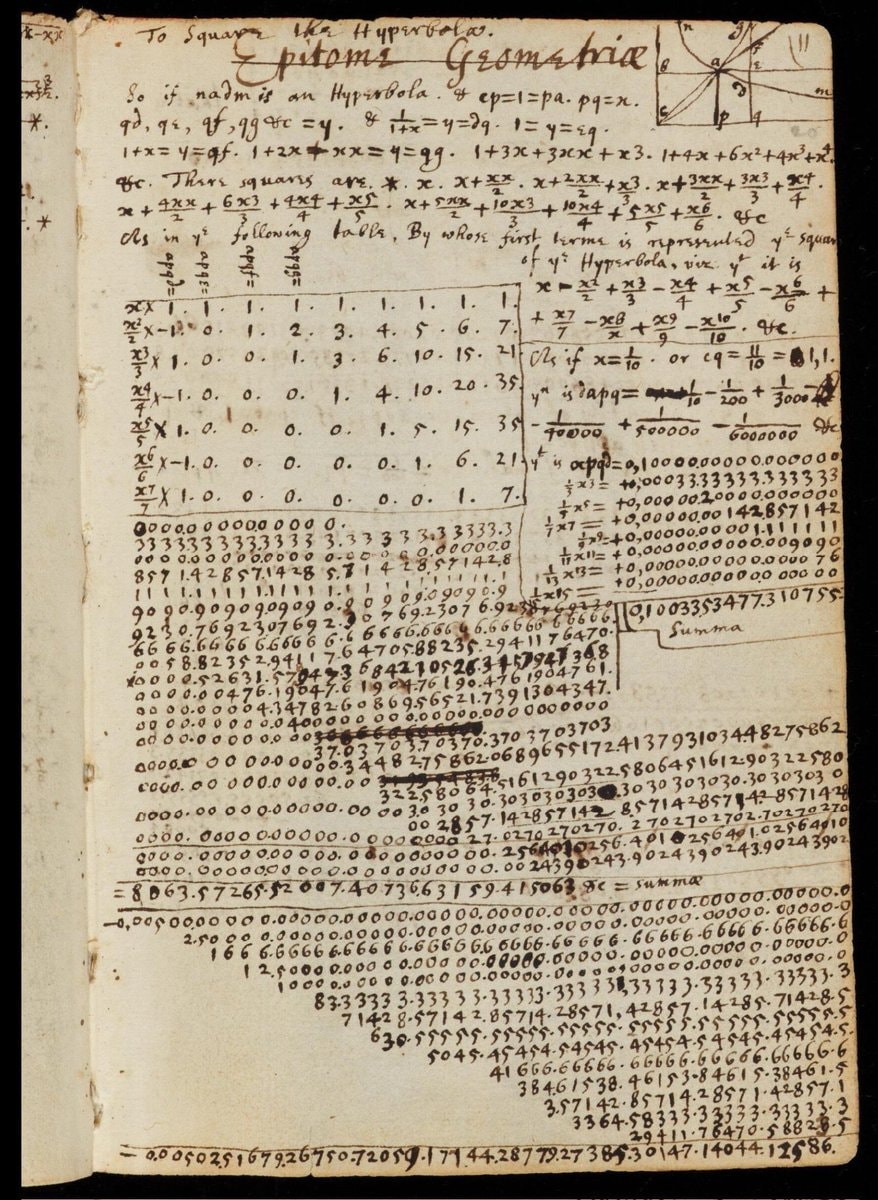 Isaac Newton college notebook 1664 (photo 3 of 3)