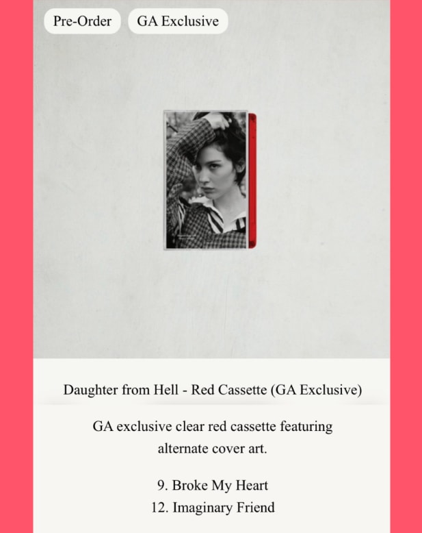 Gracie Abrams Daughter From Hell tracklist (photo 2 of 2)