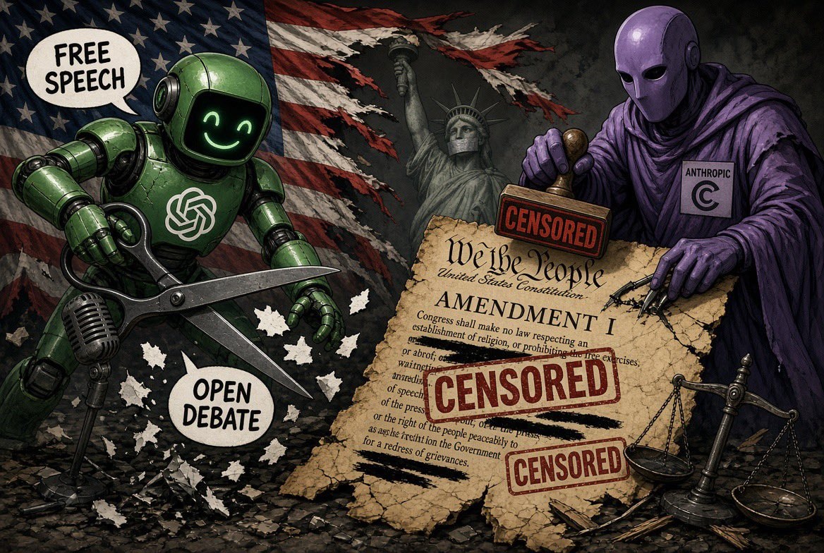 Claude vs ChatGPT free speech debate