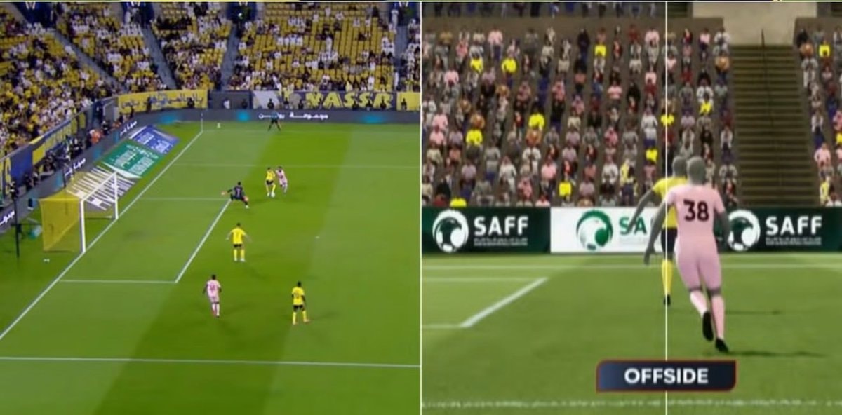 Soccer actual and VAR images