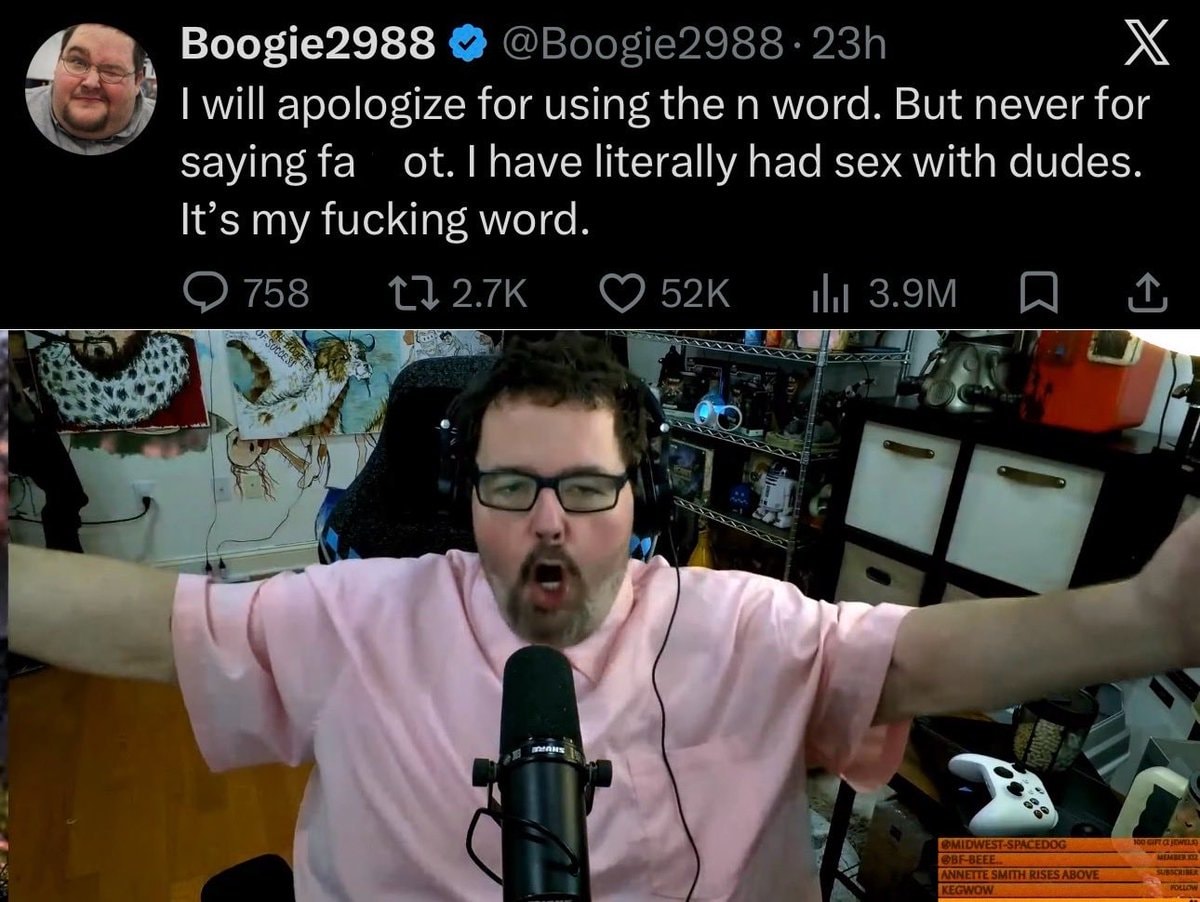 Boogie2988 apology distinction