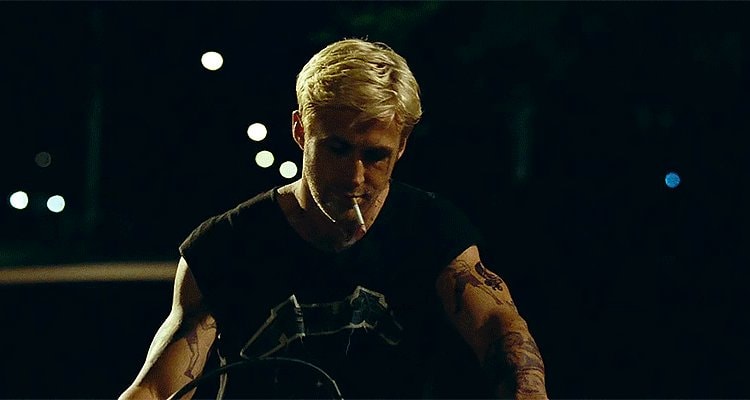 Ryan Gosling smoking at night