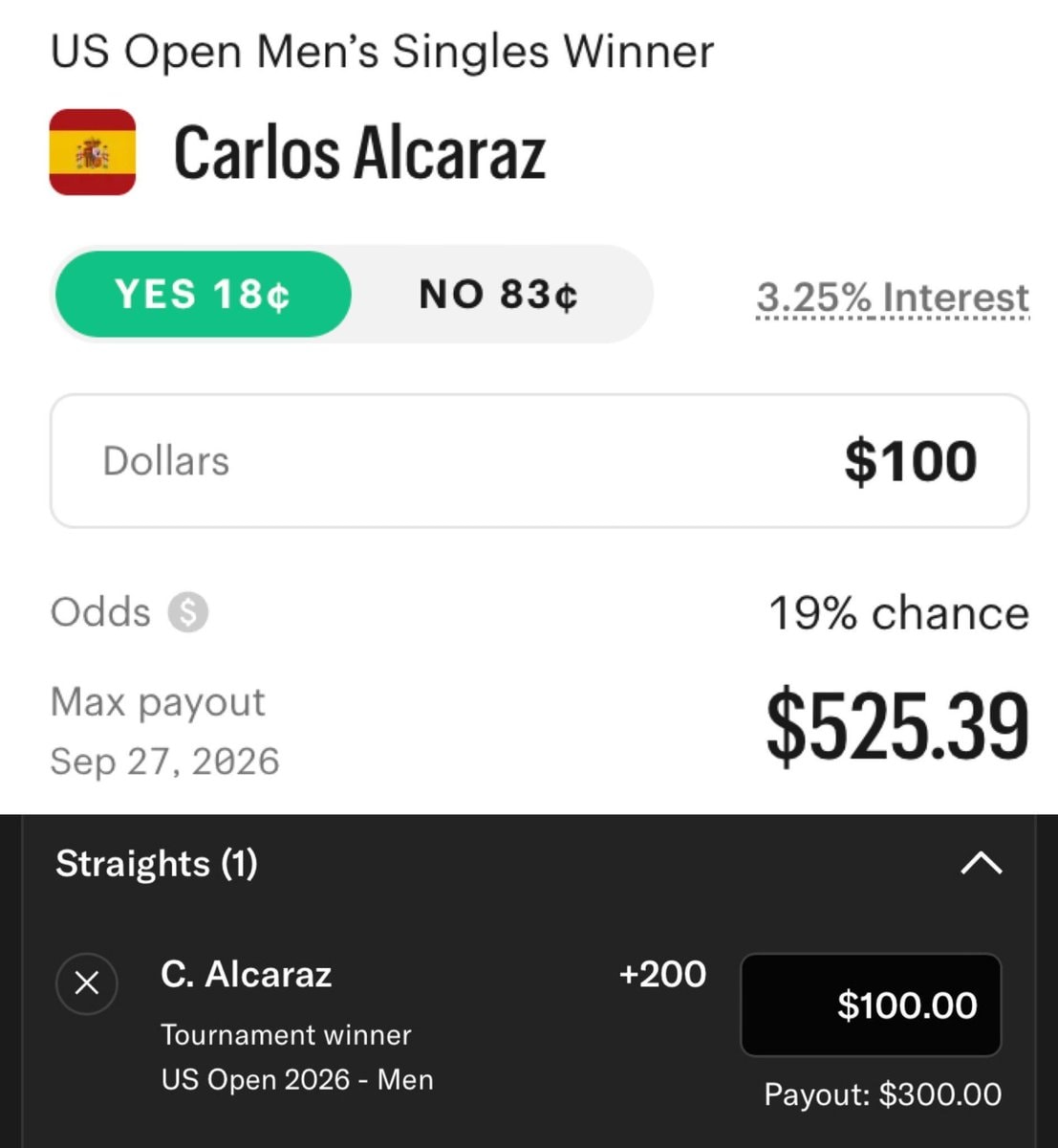 Carlos Alcaraz US Open odds comparison (photo 2 of 2)
