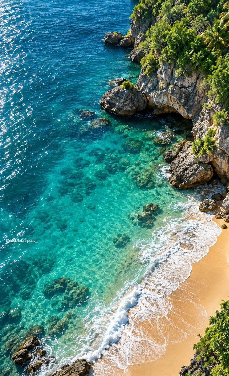 tropical coastline with turquoise water