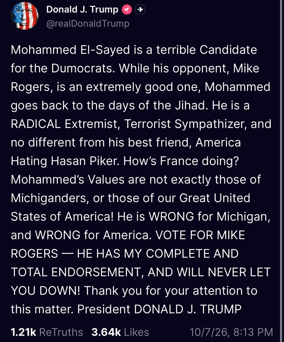 Trump mentions Hasan Piker