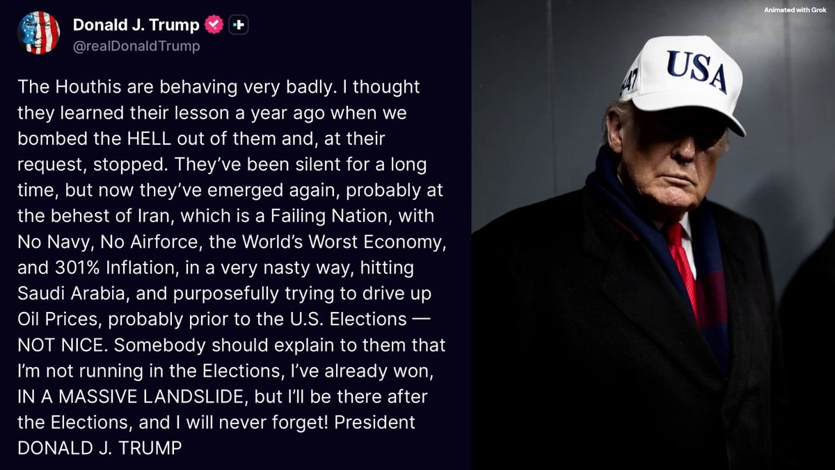 Trump on Houthis, Iran and the midterms
