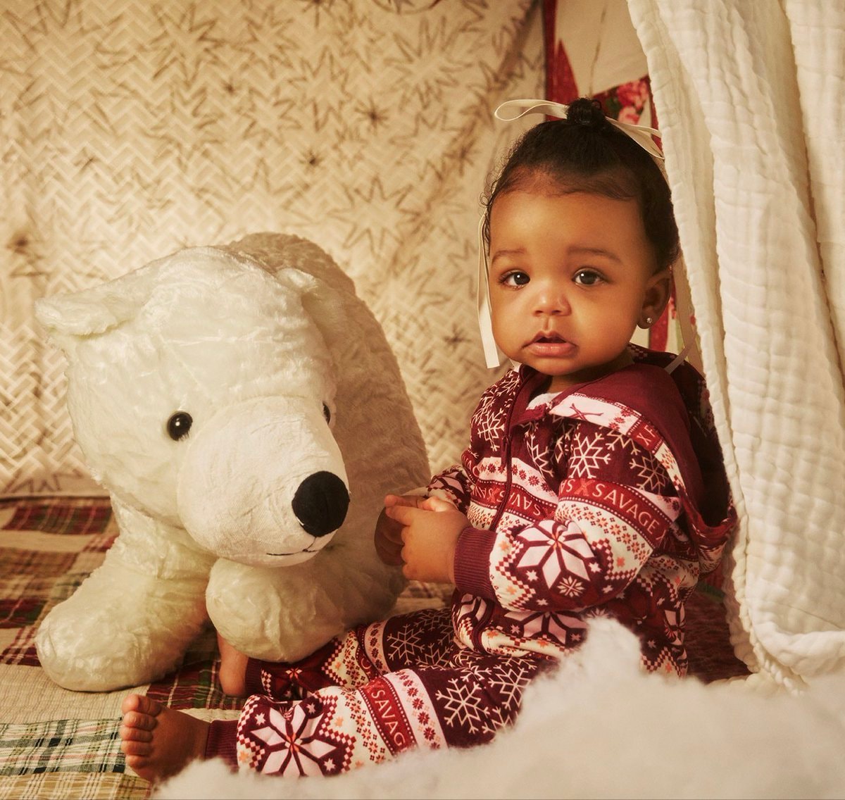 Rocki baby girl and polar bear