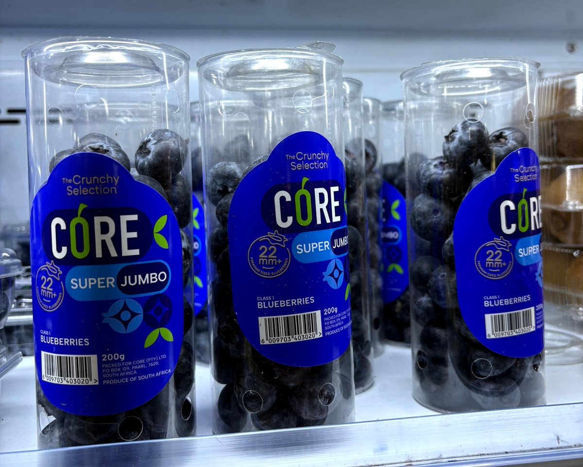 Blueberries in plastic containers