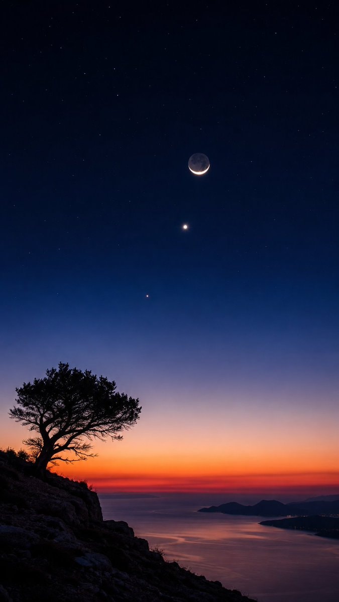 Moon Mercury and Venus
