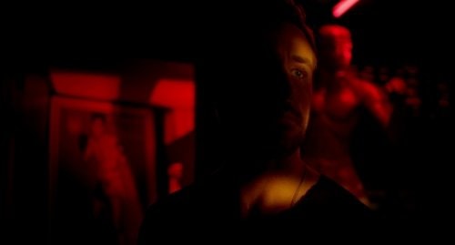 man's face in shadow