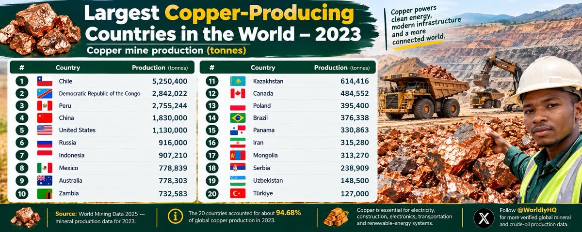 Largest Copper-Producing Countries 2023