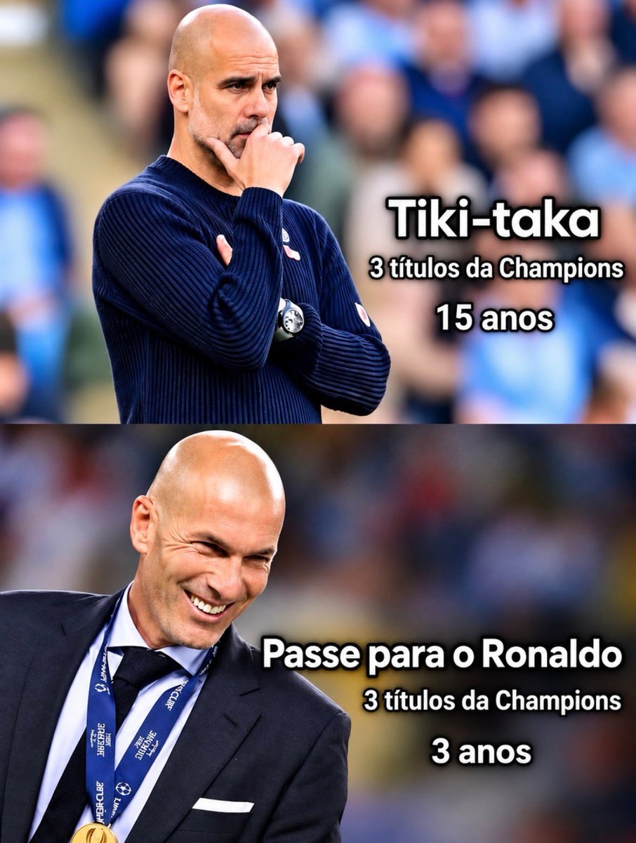 Pep Guardiola vs Zinedine Zidane Champions comparison