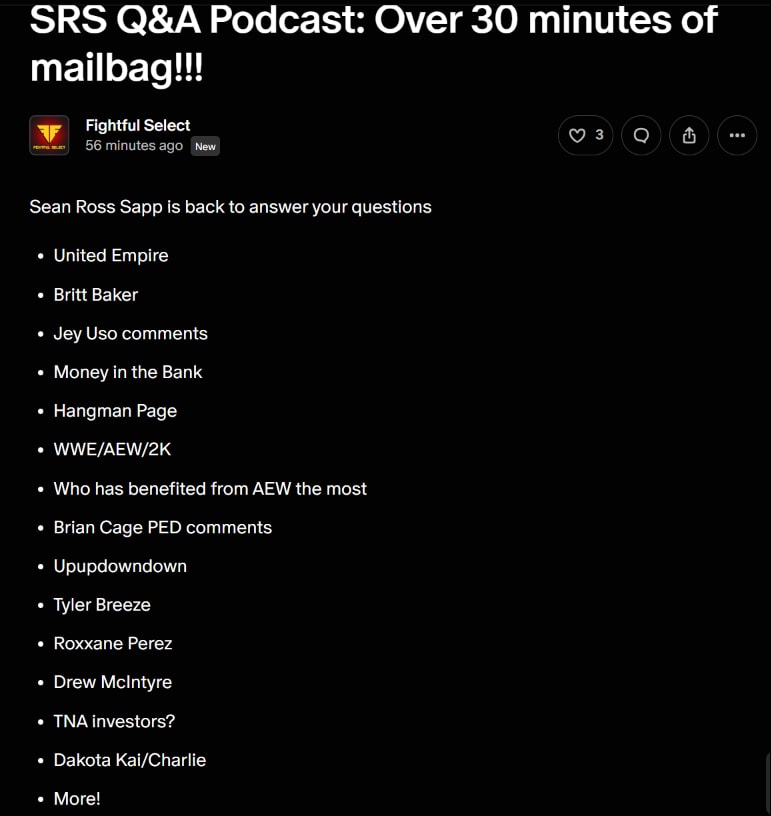 SeanRossSapp Q&A podcast for FightfulSelect