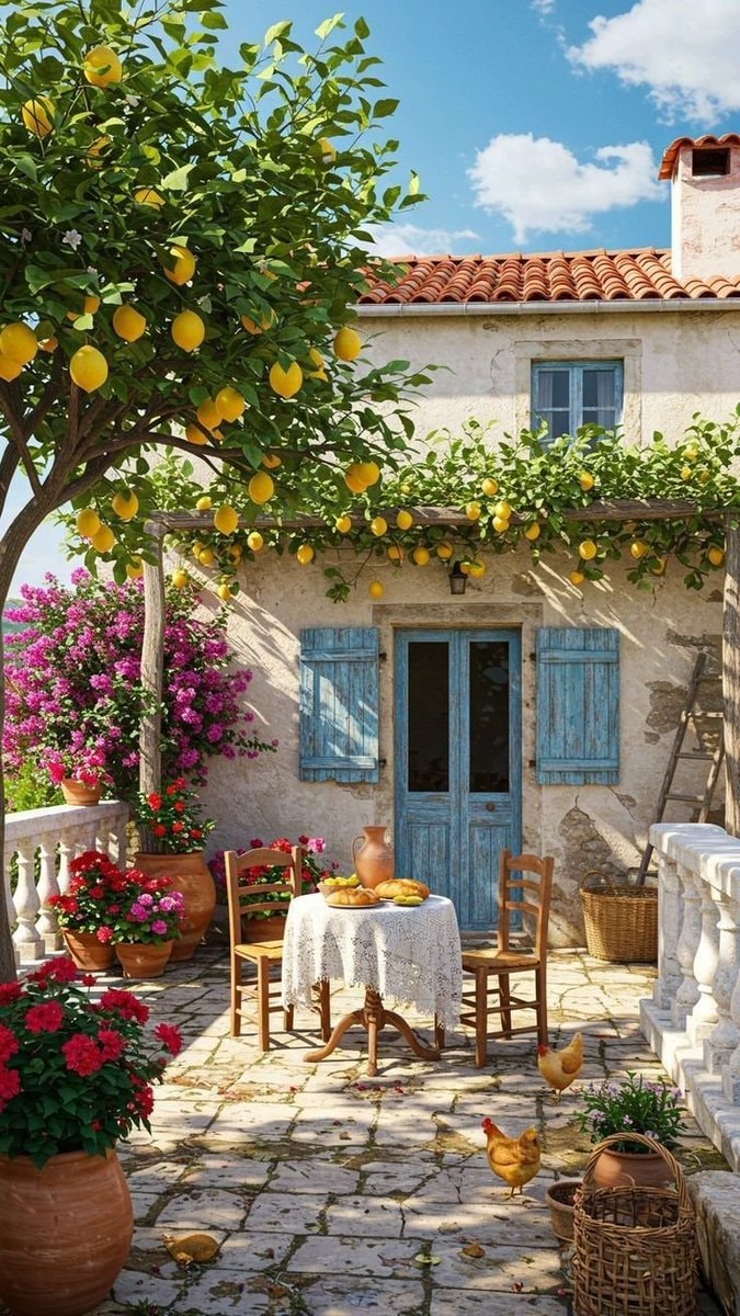 outdoor patio scene