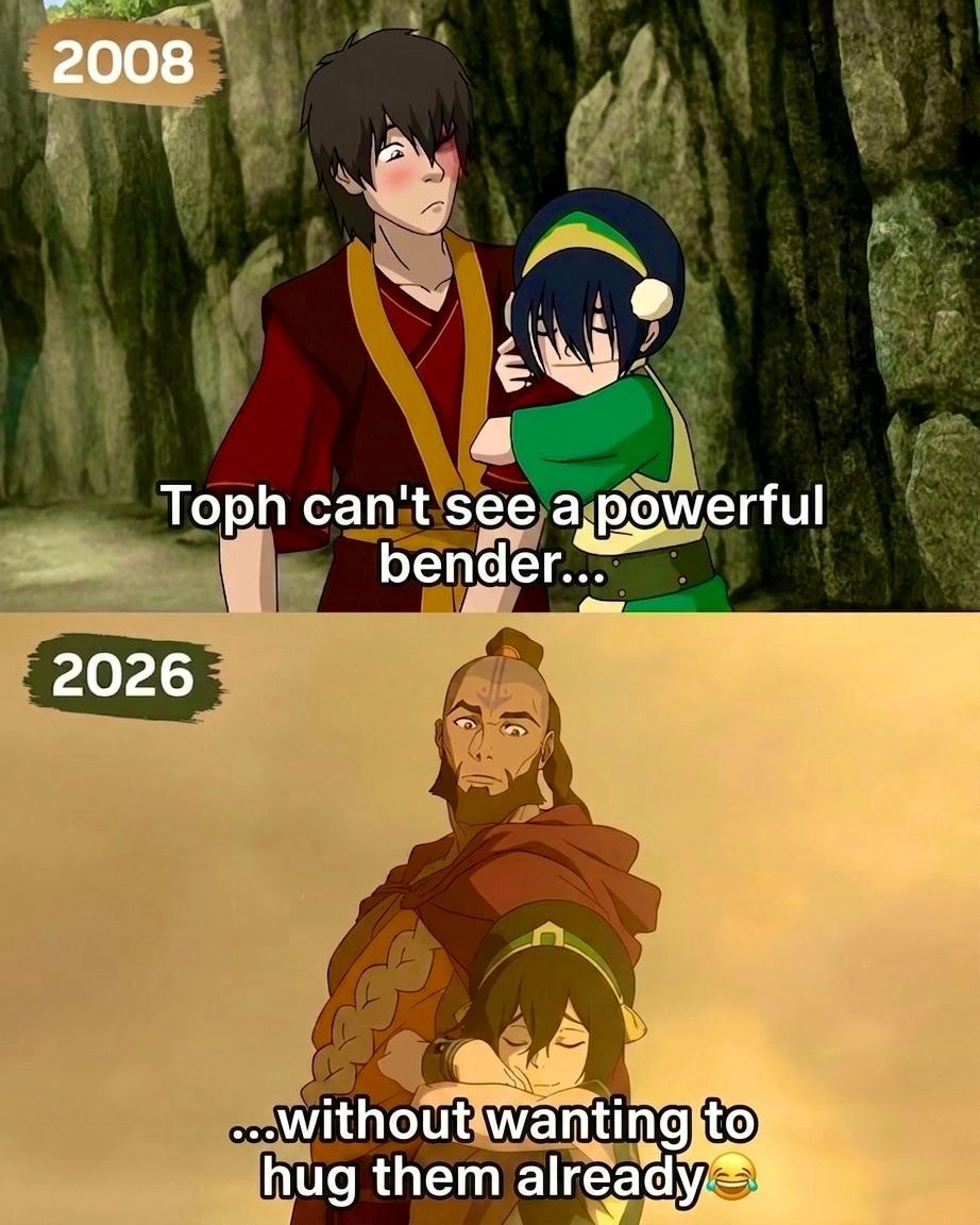 Toph hugging powerful benders 2008 vs 2026