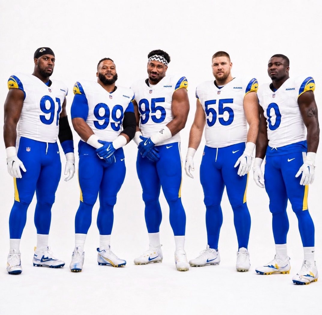 Rams defensive line Marvel assembly