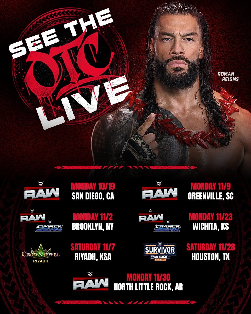 Roman Reigns WWE schedule