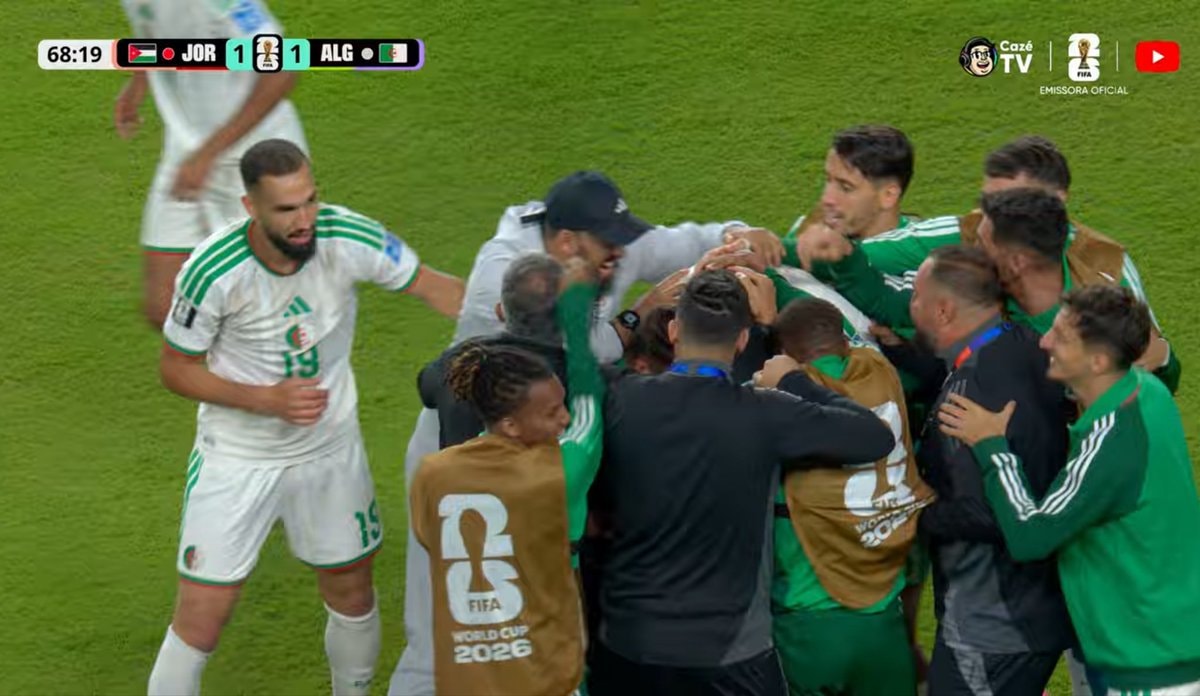 Algeria celebrates equalizer vs Jordan