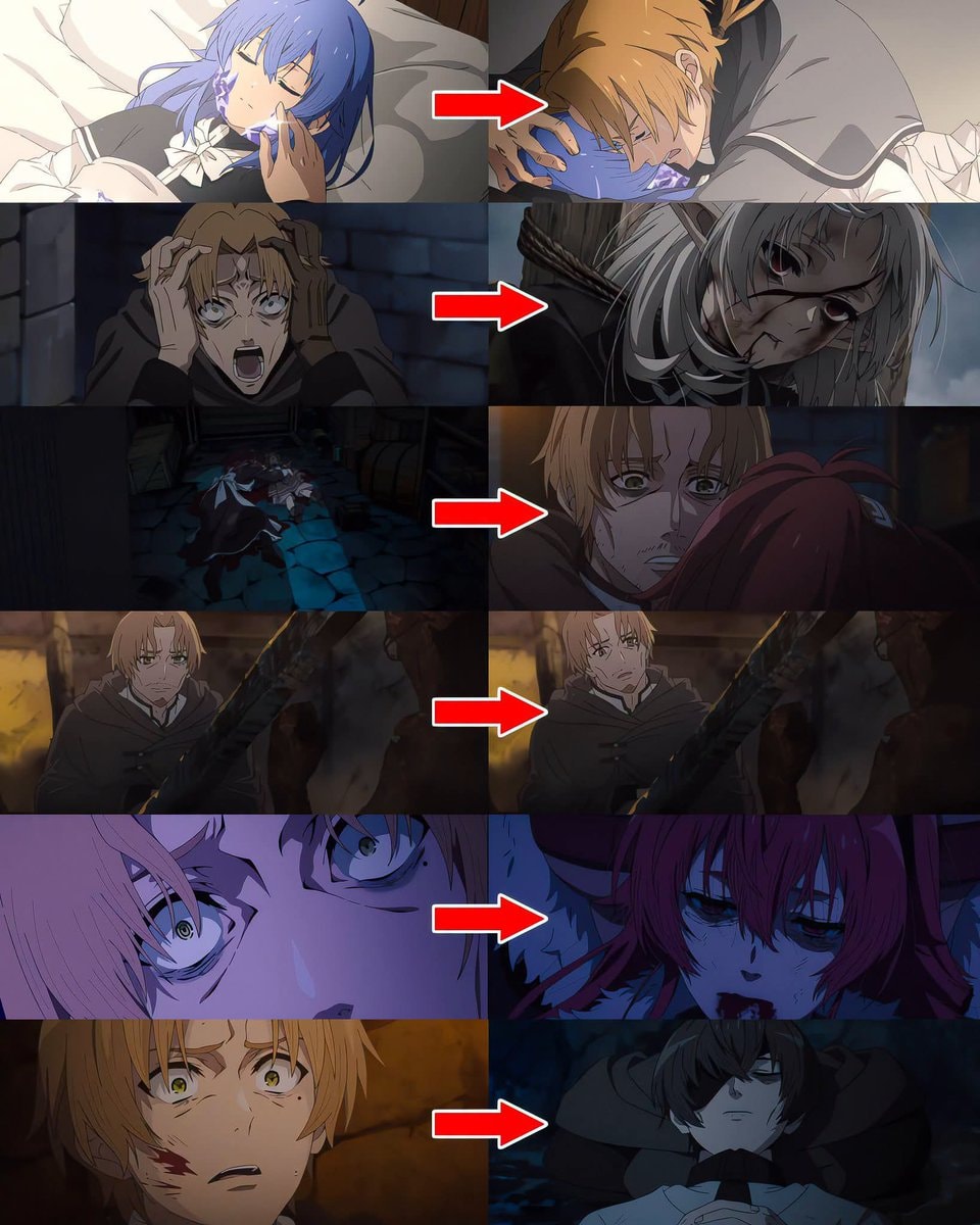 anime collage dramatic scenes