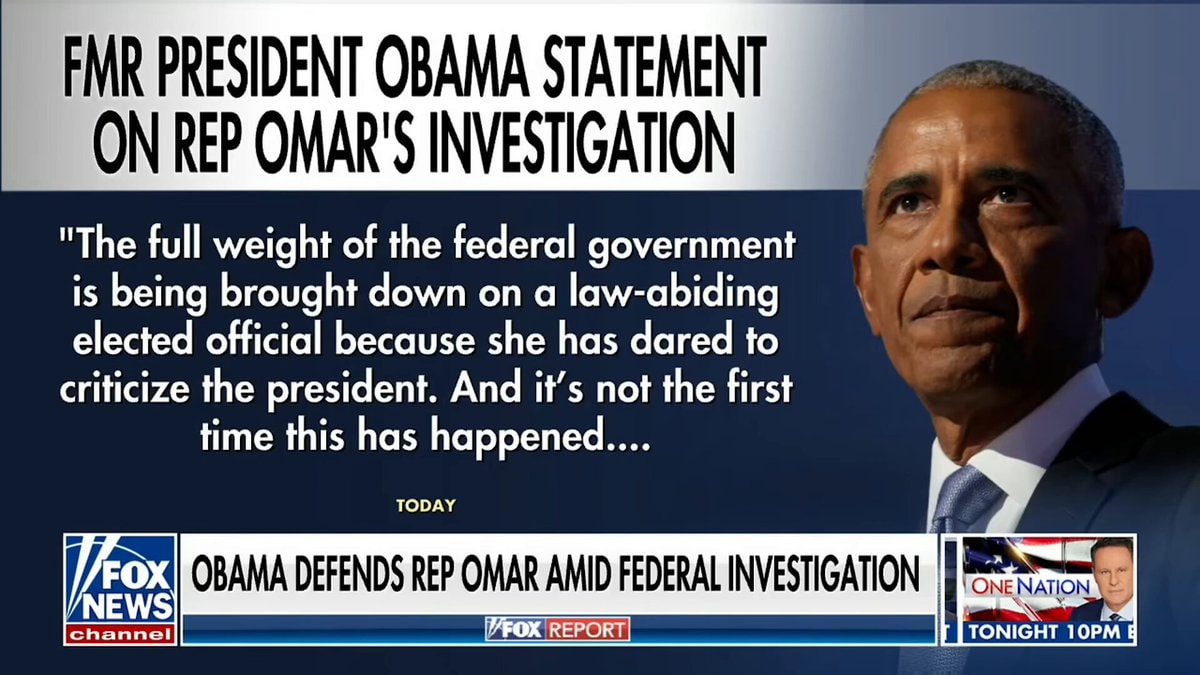 Obama defends Ilhan Omar amid federal investigation